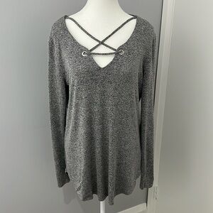 RW&Co. Grey Casual Long Sleeve (Reversible)